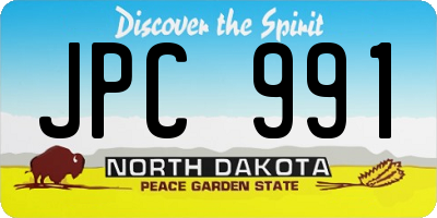 ND license plate JPC991