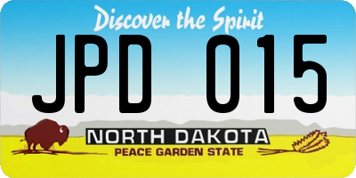ND license plate JPD015