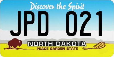 ND license plate JPD021