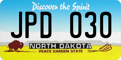 ND license plate JPD030