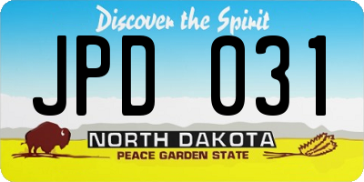 ND license plate JPD031