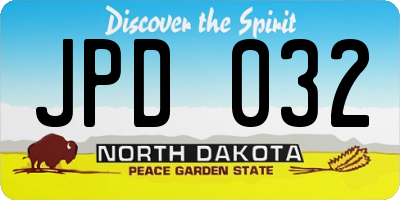 ND license plate JPD032
