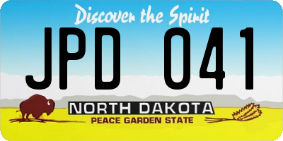 ND license plate JPD041