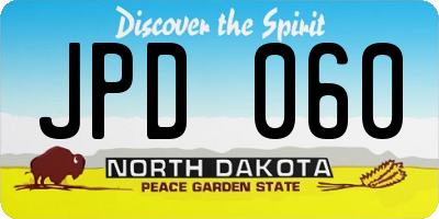 ND license plate JPD060