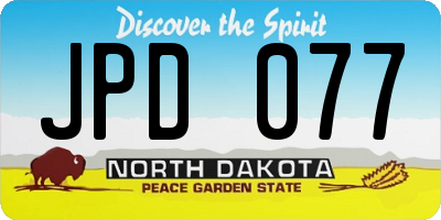 ND license plate JPD077