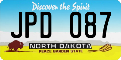 ND license plate JPD087