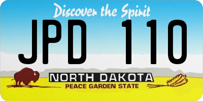 ND license plate JPD110