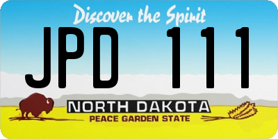 ND license plate JPD111