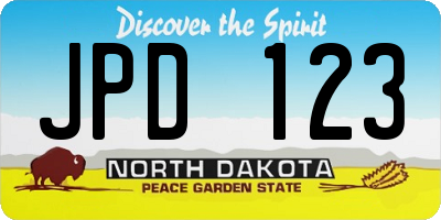 ND license plate JPD123