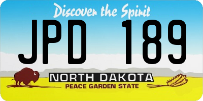 ND license plate JPD189