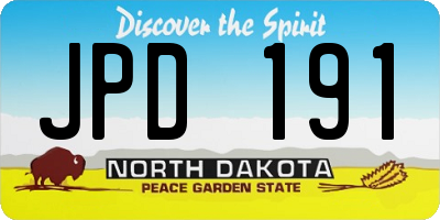 ND license plate JPD191