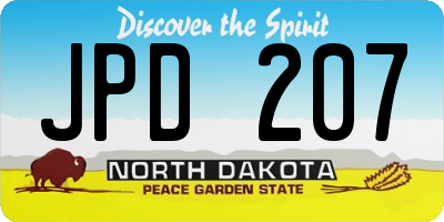 ND license plate JPD207