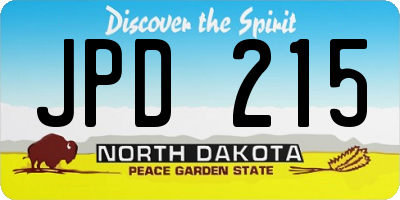 ND license plate JPD215