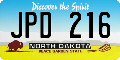ND license plate JPD216