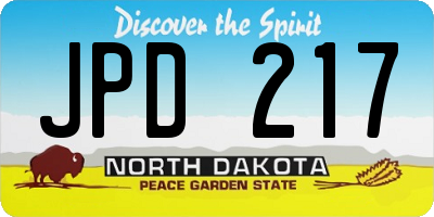 ND license plate JPD217