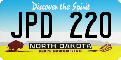 ND license plate JPD220