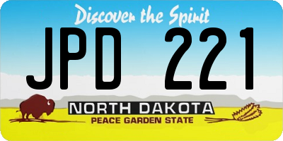 ND license plate JPD221