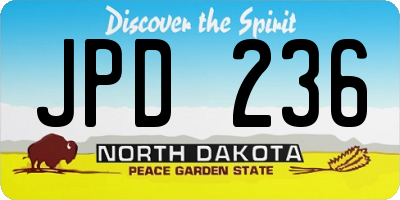 ND license plate JPD236