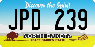ND license plate JPD239
