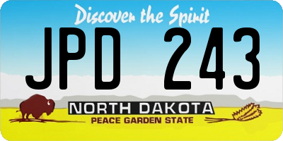 ND license plate JPD243