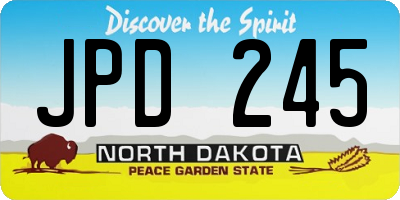 ND license plate JPD245