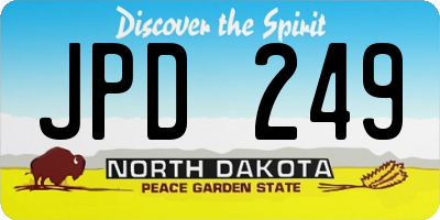 ND license plate JPD249