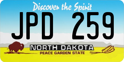 ND license plate JPD259