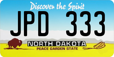 ND license plate JPD333