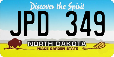 ND license plate JPD349