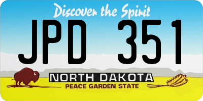 ND license plate JPD351