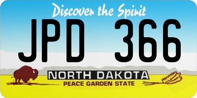 ND license plate JPD366