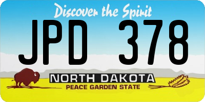 ND license plate JPD378