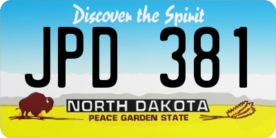 ND license plate JPD381