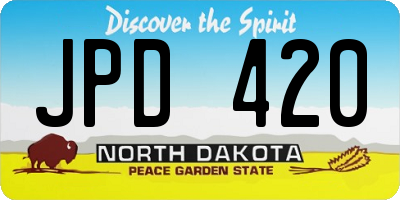 ND license plate JPD420