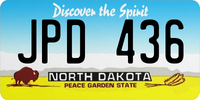 ND license plate JPD436