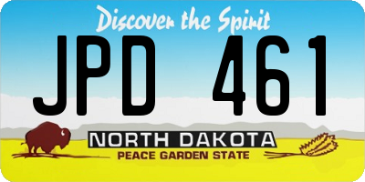 ND license plate JPD461