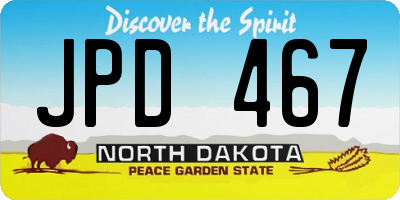 ND license plate JPD467