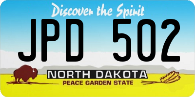 ND license plate JPD502