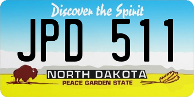ND license plate JPD511