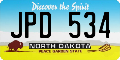 ND license plate JPD534