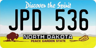 ND license plate JPD536