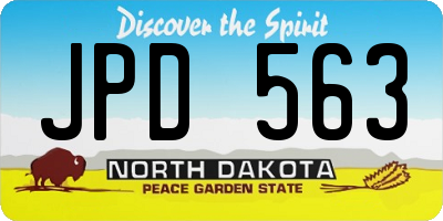 ND license plate JPD563