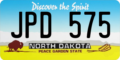 ND license plate JPD575