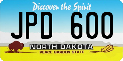 ND license plate JPD600