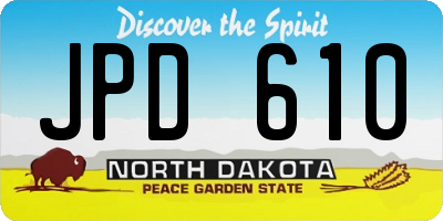 ND license plate JPD610
