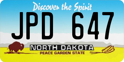 ND license plate JPD647