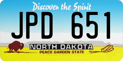 ND license plate JPD651