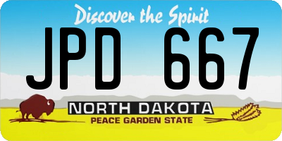 ND license plate JPD667