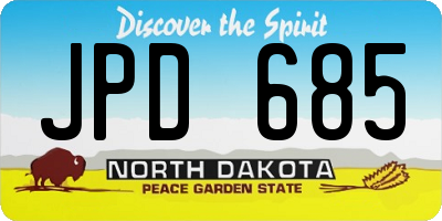 ND license plate JPD685