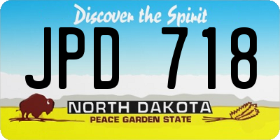 ND license plate JPD718
